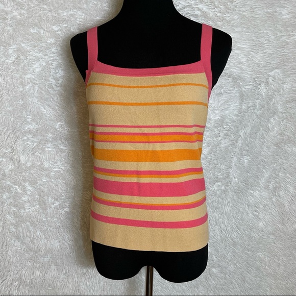Dana Buchman Striped Square Neck Sweater Tank
